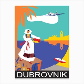 Dubrovnik, Woman in National Costume Canvas Print