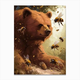 Carpenter Bee Storybook Illustration 2 Canvas Print