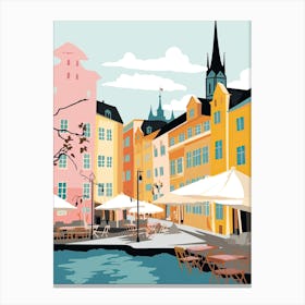 Helsingborg, Sweden, Flat Pastels Tones Illustration 1 Canvas Print