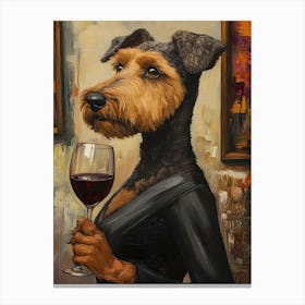 Airedale Whimsy 6 Canvas Print