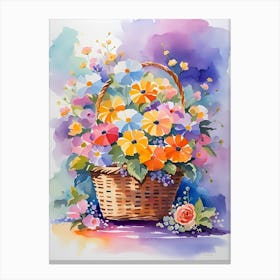 Basket Of Flowers 8 Canvas Print