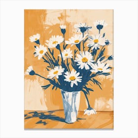 Daisy Flowers On A Table   Contemporary Illustration 2 Canvas Print