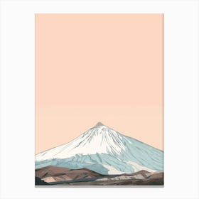 Mount Teide Spain Color Line Drawing (8) Canvas Print