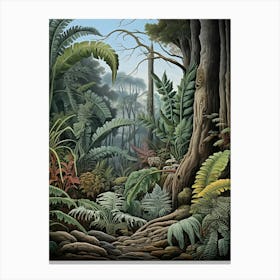 Vintage Jungle Botanical Illustration Jungle Fern 3 Canvas Print