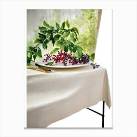 Elderberry Italian Watercolour fruit Canvas Print