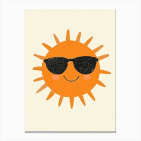 Kids Sun with sunglasses Canvas Print