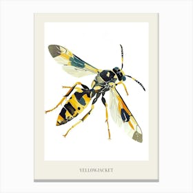 Colourful Insect Illustration Yellowjacket 16 Poster Canvas Print
