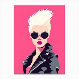 Minimalist Pink Punk Icon Canvas Print