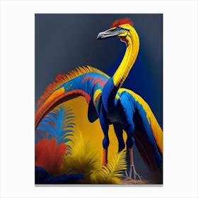 Therizinosaurus Primary Colours Dinosaur Canvas Print