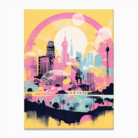 Sydney In Risograph Style 1 Canvas Print