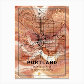 Portland Map Canvas Print