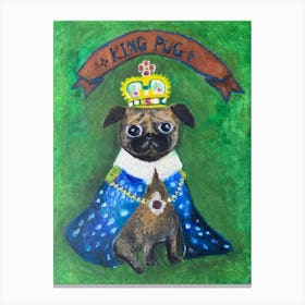 King Pug My Lovely Dog - Reggaepainting animals Acrylic Painting Canvas Print