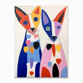 Colourful Kids Animal Art Fox 2 Canvas Print