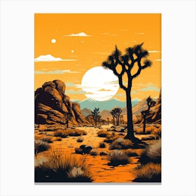 Joshua Tree National Park In Gold And Black (4) Canvas Print
