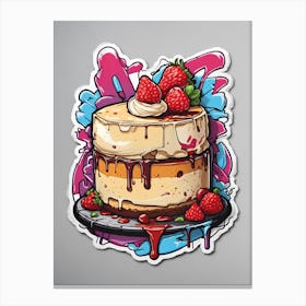 Cake With Strawberries Canvas Print