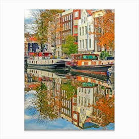 Amsterdam Canal Landscape Canvas Print