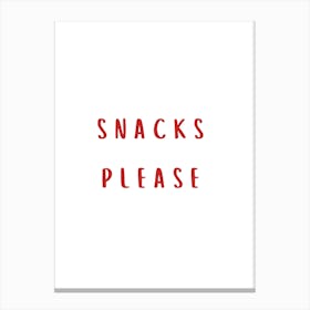 Snacks Please Red Canvas Print