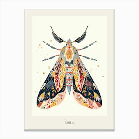 Colourful Insect Illustration Moth 40 Poster Canvas Print