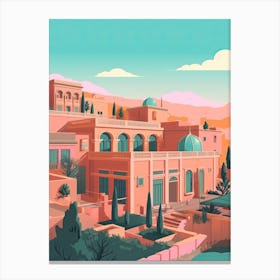 Amman Jordan Travel Illustration 3 Canvas Print
