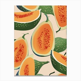 Papaya Pattern Illustration 1 Canvas Print
