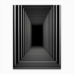 Black And White Striped Tunnel Canvas Print