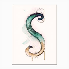 S  Letter, Alphabet Minimalist Watercolour 3 Canvas Print