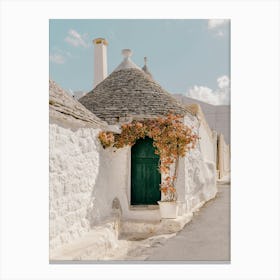 Trulli House with green door in Alberobello, Puglia, Italy | Architecture and travel photography Canvas Print