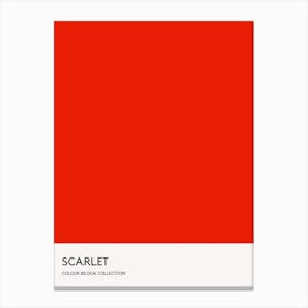 Scarlet Colour Block Poster Canvas Print