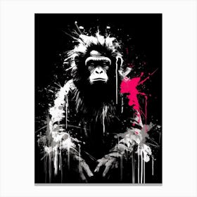 Thinker Monkey Grunge Graffiti Style 2 Canvas Print