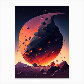 Meteorite Comic Space Space Canvas Print