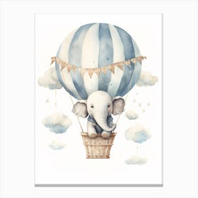 Baby Elephant 2 In A Hot Air Balloon Canvas Print