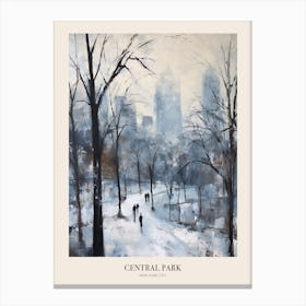 Winter City Park Poster Central Park New York City 4 Canvas Print