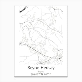 Beyne Heusay,Belgium Minimalist Map Canvas Print