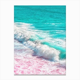 Waves Crashing In Pink And Blue Canvas Print