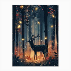 Deer In The Forest Canvas Print