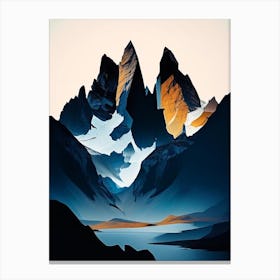 Torres Del Paine National Park Chile Cut Out Paper Canvas Print