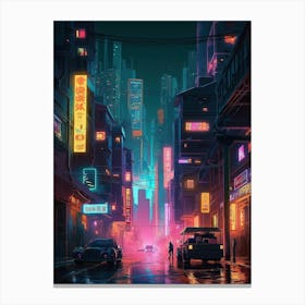 Neon City 7 Canvas Print