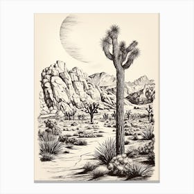 Joshua Tree National Park Retro Illustration 3 Canvas Print