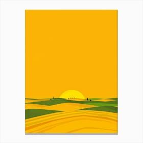 Sunset In The Field 5 Canvas Print