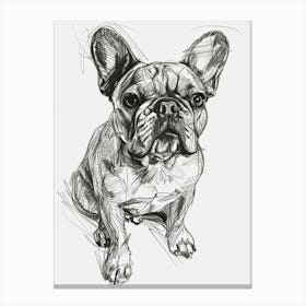 French Bulldog Line Sketch 3 Canvas Print
