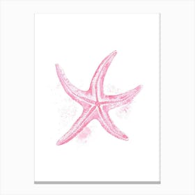 Pink Starfish Watercolor Coastal Canvas Print