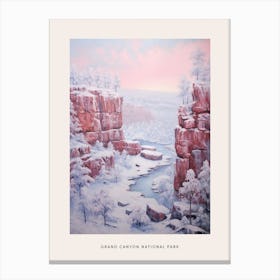 Dreamy Winter National Park Poster  Grand Canyon National Park United States Canvas Print