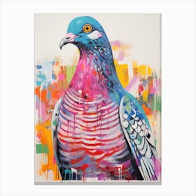 Colourful Bird Painting Pigeon 3 Canvas Print