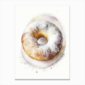 Powdered Sugar Donut Cute Neon 2 Canvas Print