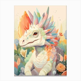 Colourful Dinosaur Chasmosaurus 2 Canvas Print