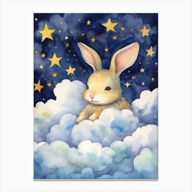Baby Bunny 2 Sleeping In The Clouds Canvas Print