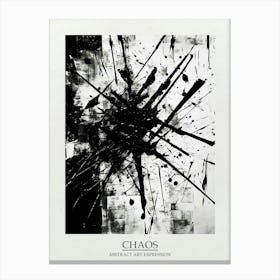 Chaos Abstract Black And White 9 Poster Canvas Print