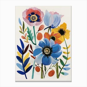 Painted Florals Anemone 1 Canvas Print