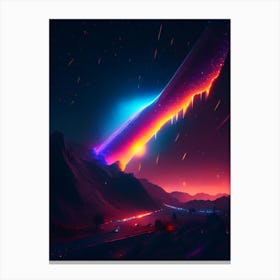 Comet Neon Nights Space Canvas Print