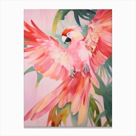 Pink Ethereal Bird Painting Macaw 10 Canvas Print